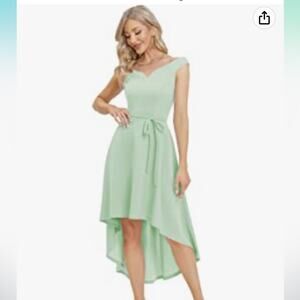 DRESSTELLS Off Shoulder High Low Semi Formal Skater Dress